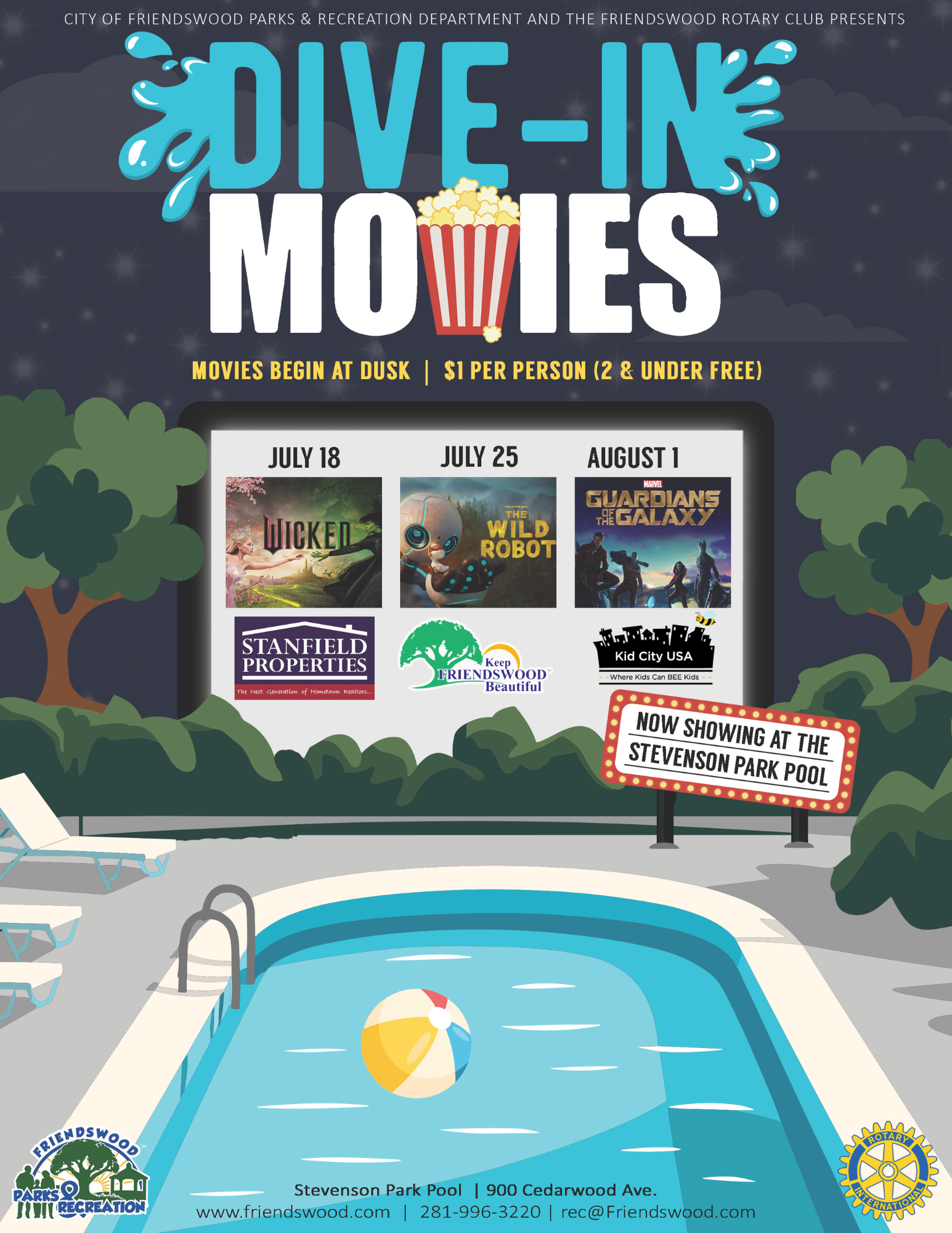 2025 Movies in the Park Flyer